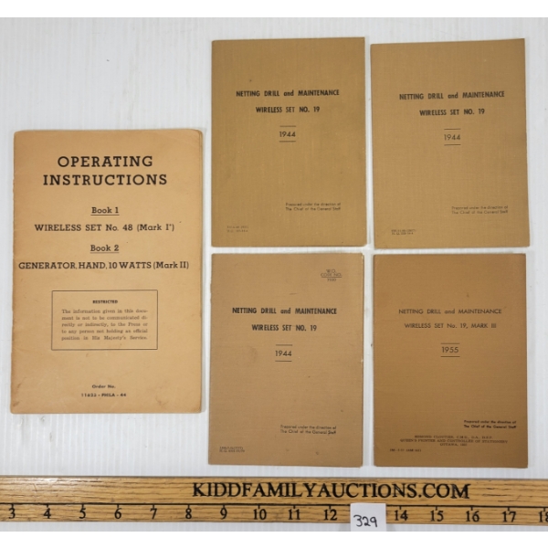 LOT OF 5 - WWII & POST CDN WIRELESS SETS TRAINING PAMPHLETS