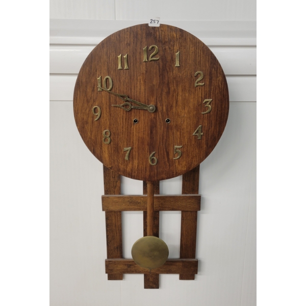 A. PEQUEGNAT BERLIN "OTTAWA" 8 DAY OAK WALL CLOCK