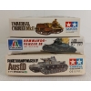 Image 3 : LOT OF 3 - TAMIYA & ITALERI MODEL TANK KITS - INCL PAMZER KAMPFWAGEN IV, CARRIER MKII & KOMANDO