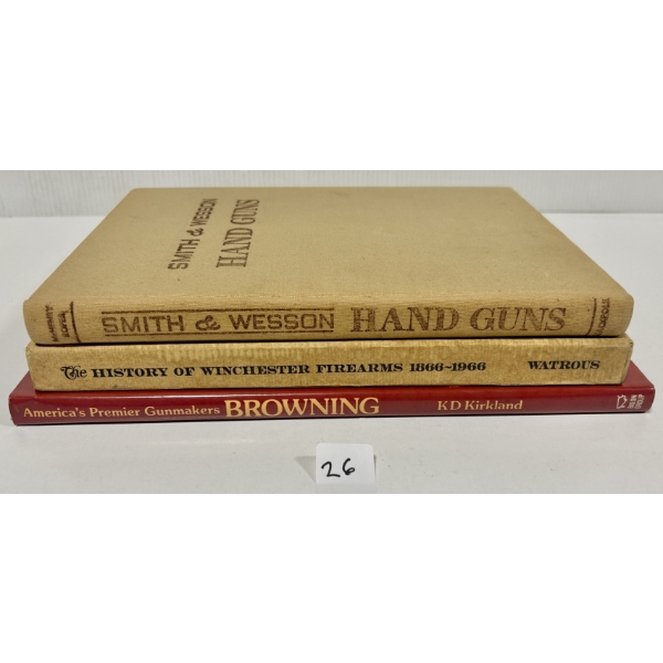 LOT OF 3 - SMITH & WESSON, WINCHESTER & BROWNING REFERENCE BOOKS