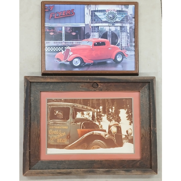 LOT OF 2 - VINTAGE CAR FRAMED PRINTS