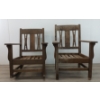 Image 3 : PAIR OF MR & MRS SOLID OAK CHAIRS