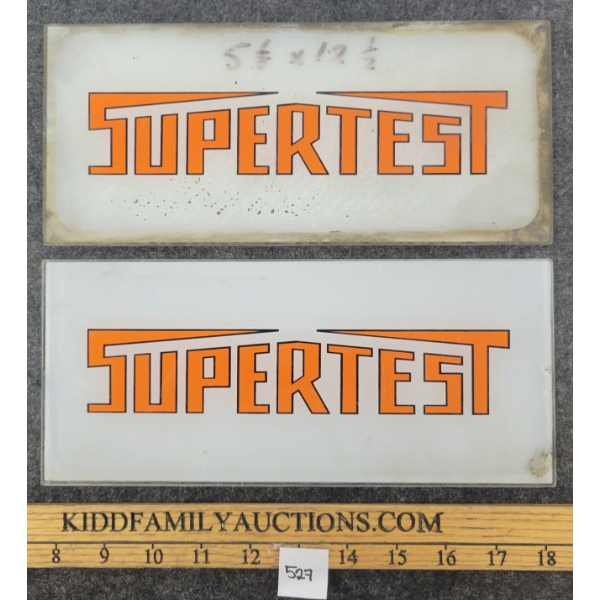 PAIR OF SUPERTEST GAS PUMP PLATES 