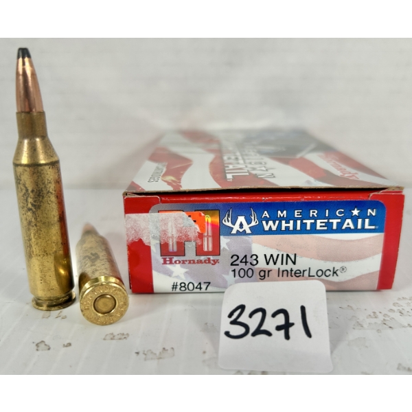 AMMO: 20X HORNADY .243 WIN - 100  GR SP