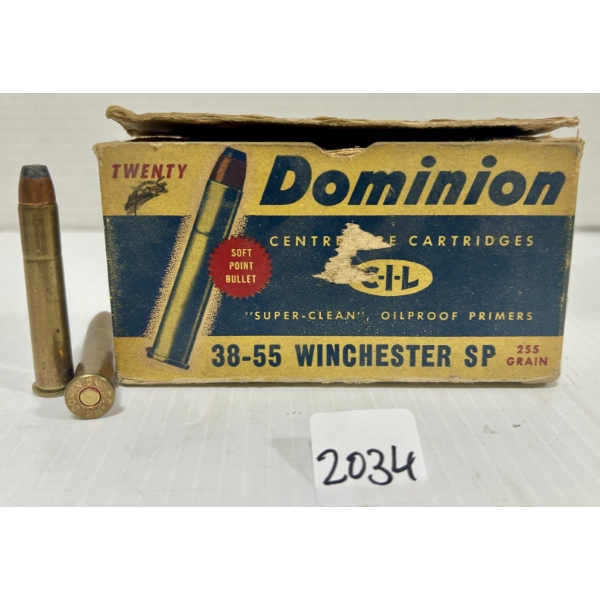 AMMO: 20X DOMINION .38-55 WIN - 255 GR