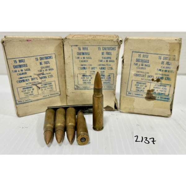 AMMO: 45X 7.62X45 MM - MILITARY FMJ - ON CLIPS