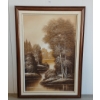 RIVER LANDSCAPE BY ARTHUR D. ROZARIE(1879 - 1922) - FRAMED OIL ON CANVAS