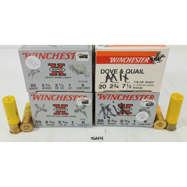 AMMO: 100X MIXED 20GA - 2 3/4IN - #4, 6 & 7 1/2 SHOT