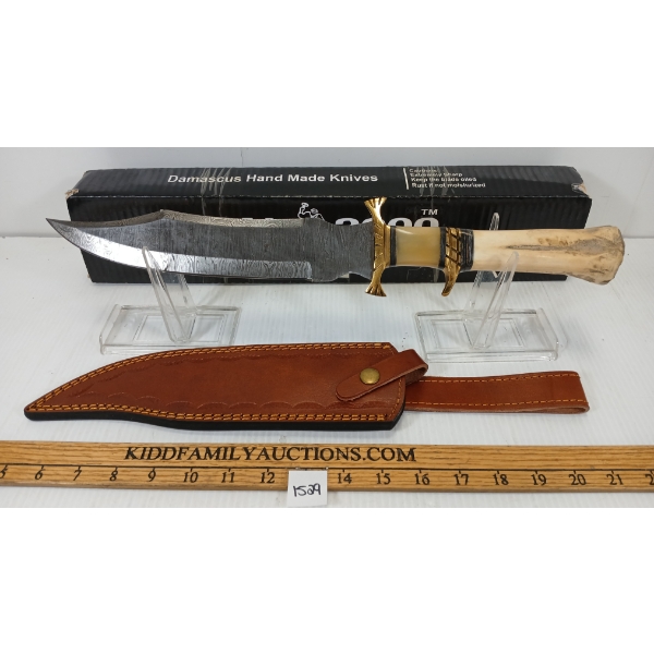 PAL 2000 DAMASCUS HAND MADE HUNTING KNIFE W/ SHEATH