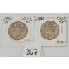 LOT OF 2 - 1941 & 1942 CDN 50 CENT SILVER PCS