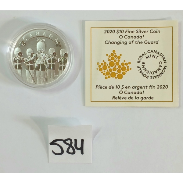 2020 CDN $10 SILVER COIN - O CANADA! CHANGING OF THE GUARD