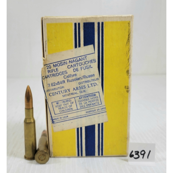 AMMO: 20X CENTURY ARMS 7.62X54R MOSIN-NAGANT 
