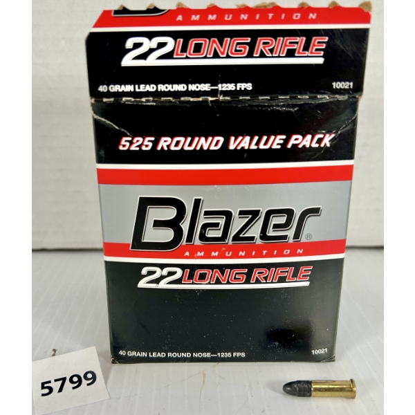 AMMO: APPROX 375X BLAZER .22 LR - 40 GR LRN