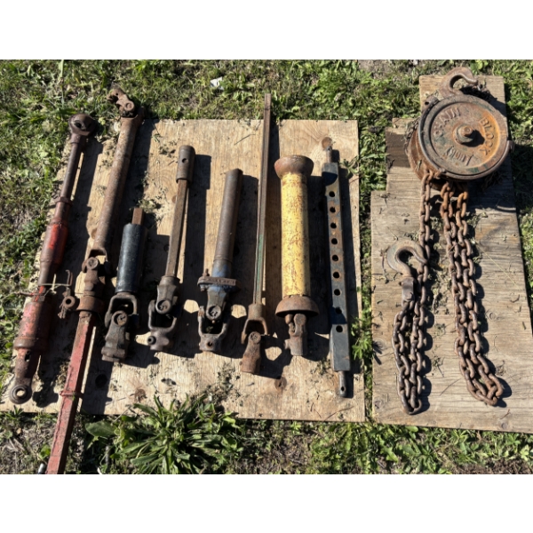 JOB LOT - CHAIN FALL & QTY OF PTO SHAFTS