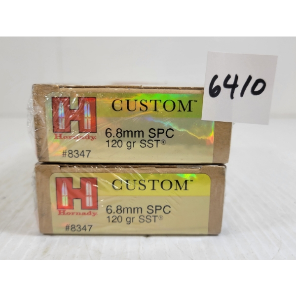 AMMO: 40X HORNADY CUSTOM 6.8MM SPC - 120GR - SST - SEALED