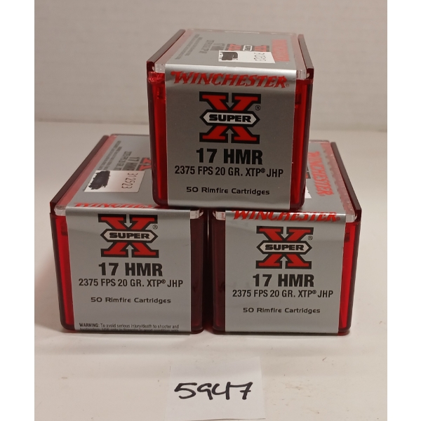 AMMO: 150X WINCHESTER SUPER X .17 HMR - 20GR - JHP
