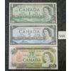 Image 1 : LOT OF 3 - 1954, 1967 & 1969 CDN $1, 5 & 20 BANKNOTES 