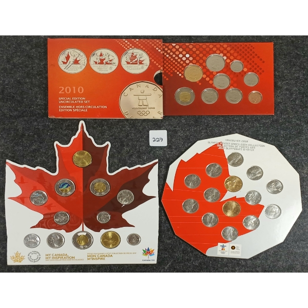  LOT OF 3 - 2010 & 2017 RCM UNCIRCULATED PROOF SETS 