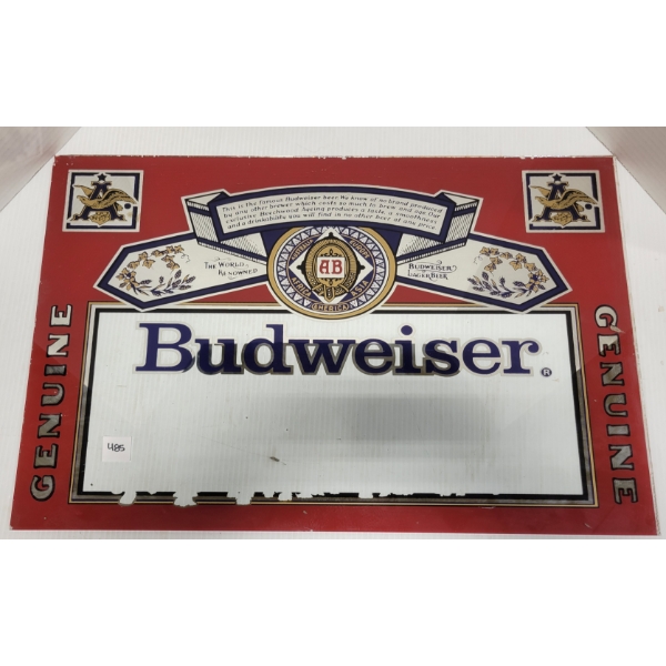 BUDWEISER BAR SIGN - GLASS