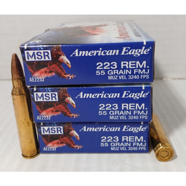 AMMO: 60X FEDERAL AMERICAN EAGLE .223 REM - 55GR - FMJ