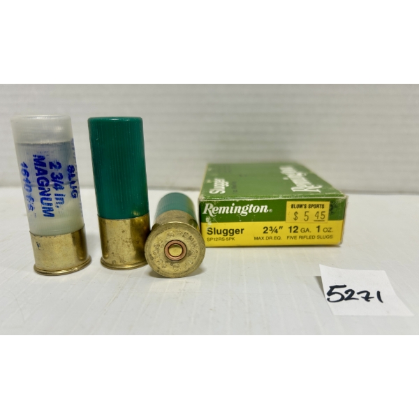 AMMO: 5X 12 GA 2-3/4IN RIFLED SLUGS