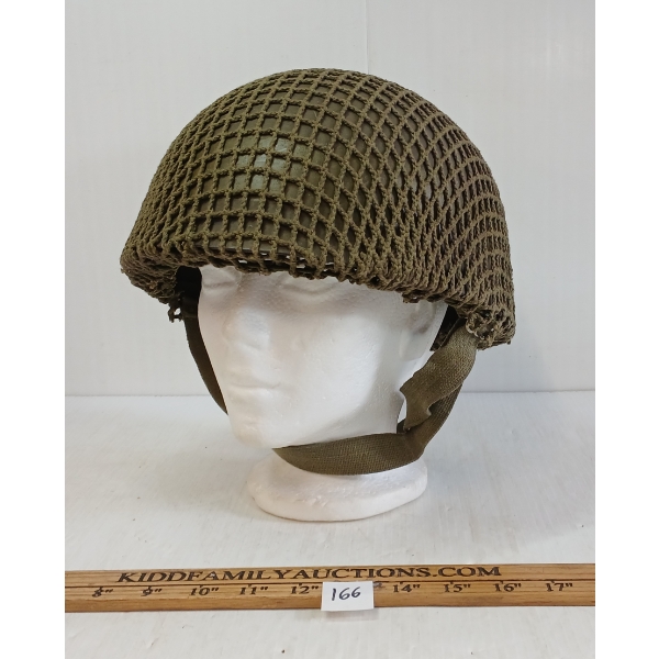 1943 BRITISH ARMOURED VEHICLE HELMET W/ NET