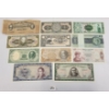 LOT OF 11 - WORLD BANKNOTES - INCL CHILE, MEXICO, ECUADOR & BRAZIL ETC