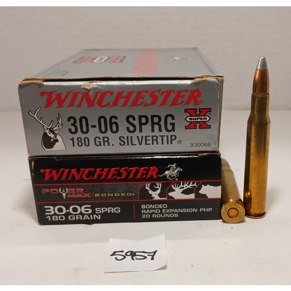 AMMO: 40X WINCHESTER POWERMAX & SUPER X .30-06 SPRG - 180GR - PHP & SILVERTIP