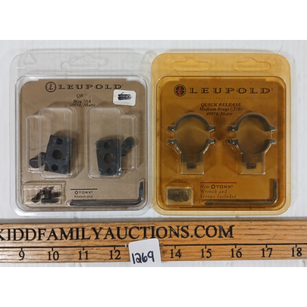 LOT OF 2 - LEUPOLD QUICK RELEASE RINGS & BASES - FOR WINCHESTER MODEL 70