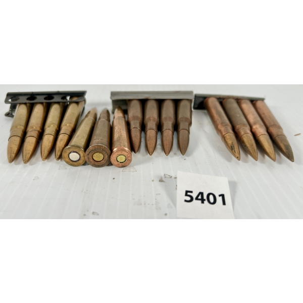 AMMO: 15X MILITARY CARTRIDGES ON CLIPS - FMJ