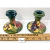 Image 3 : PAIR OF MOORCROFT CERAMIC CANDLE HOLDERS
