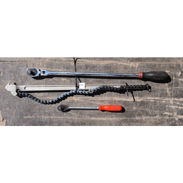 LOT OF 3 - MAC RATCHETS & CHAIN WRENCH
