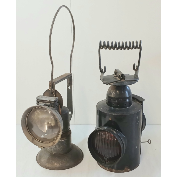 LOT OF 2 - H.L.P. & OXWELD RAILROAD LAMPS