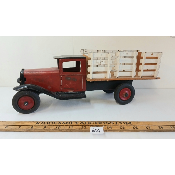 WYANDOTTE PRESSED STEEL & WOOD STAKE TRUCK