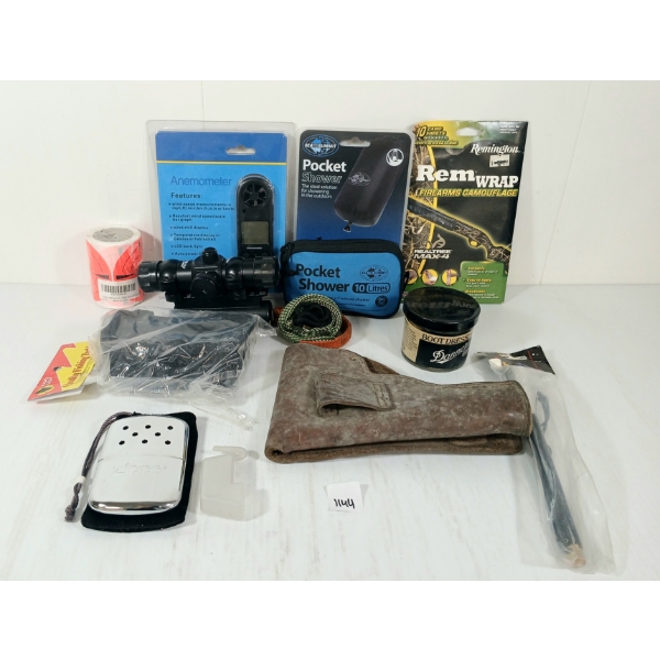 JOB LOT - TASCO ACCUDOT, POCKET SHOWER, ANEMOMETER, ETC
