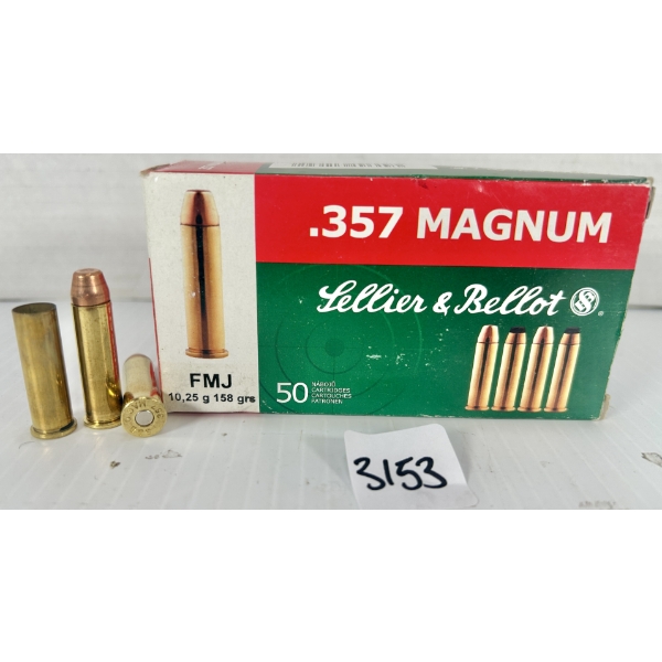 AMMO / BRASS: 45X LIVE & 5X BRASS S&B .357 MAG - 158 GR FMJ