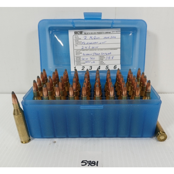 AMMO: 50X MIXED .243 WIN - 90GR - SPEER SPITZER - RELOADS