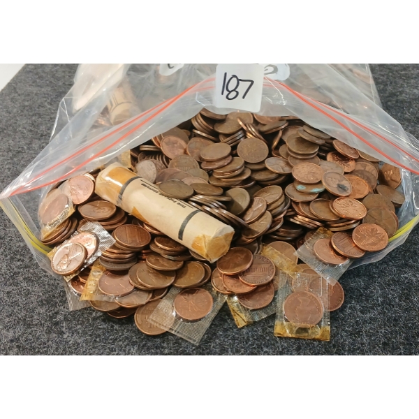 10LBS OF CDN & US PENNIES - MIXED YEARS