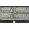 Image 1 : LOT OF 4 - 1967 CDN $1 BANKNOTES - CONSECUTIVE & UNCIRCULATED