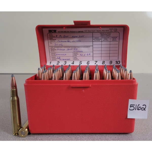 AMMO: 50X MIXED .30-06 SPRG - 180GR - BTSP - RELOADS 