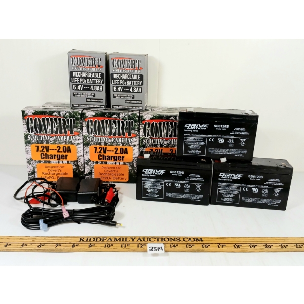 LOT OF 12 - TRAIL CAMERA BATTERIES & CHARGERS - AS NEW