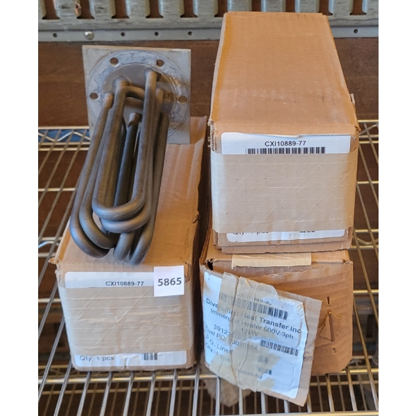 LOT OF 4 - 600V 3PH 12KW IMMERSION HEATERS 
