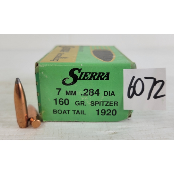 BULLETS: 75X SIERRA 1920 7MM - 160GR - SPITZER - BT