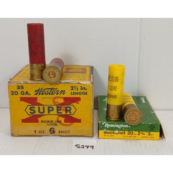 AMMO: 30X REMINGTON & W-W SUPER X 20GA - 2 3/4IN - #6 SHOT & BUCK