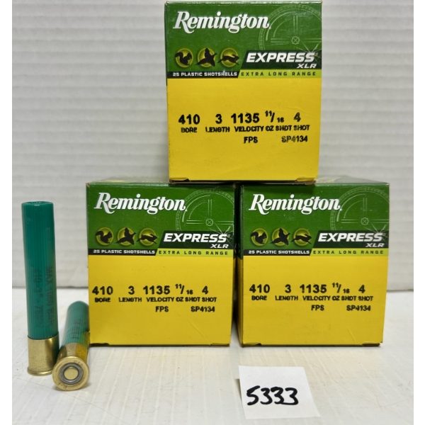 AMMO: 75X REMINGTON .410 GA 3IN NO4 SHOT 