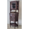 Image 2 : 19TH CENTURY HARVEST PATTERN CORNER BAR CABINET W/ KEY