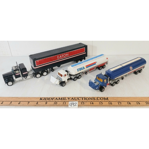 LOT OF 3 - MAJORETTE DIECAST TRUCKS - GULF, EATON & FINA