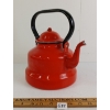 Image 4 : RED ENAMEL TEA KETTLE