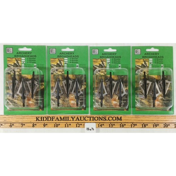 LOT OF 4 - BELL ARCHERY BROADHEADS - AS NEW
