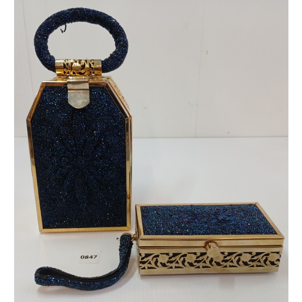 LOT OF 2 - TYROLEAN BEADED CLUTCH PURSE & HAND BAG